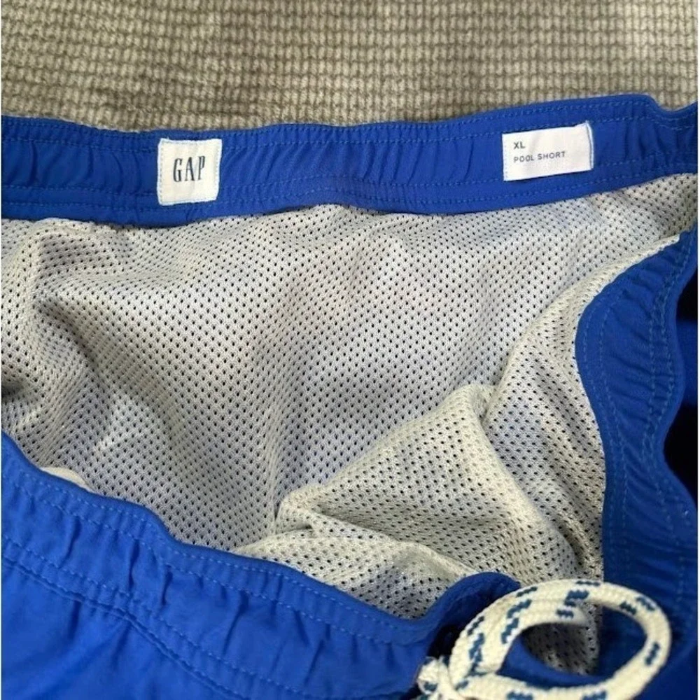 Gap Mens‎ Pool Shorts XL Blue Drawstrings 6 Inch Inseam Swim Trunks NWT 36X8